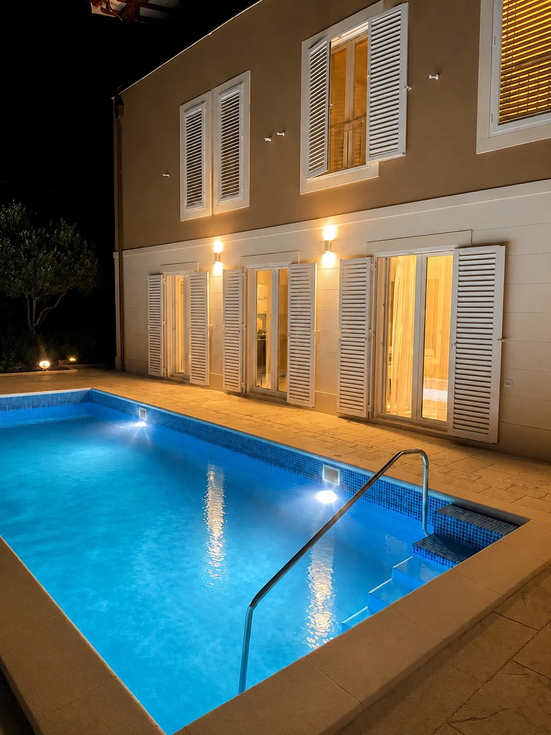 Poolside view of the villa